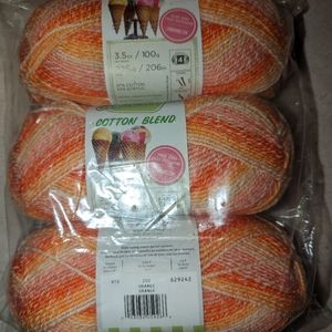 Lion Brand Yarns discontinued Ice Cream Cotton Blend -Orange
